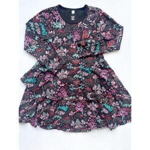 Tea Collection Majestic Pagodas Tiered Peplum Dress Size 7